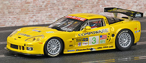 Carrera 27136 Chevrolet Corvette C6.R - #3 Compuware. Corvette Racing, 5th place, Sebring 12 Hours 2005. Ron Fellows / Johnny O'Connell / Max Papis