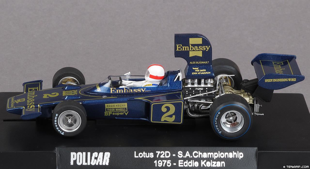 Policar CAR02F Lotus 72 - #2 Embassy. South African Formula One Championship 1975. Eddie Keizan